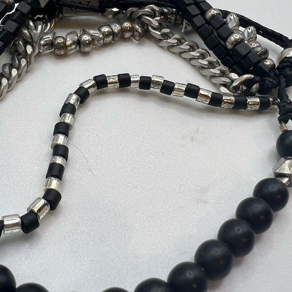 K & Z‎ black miyuki bead and silver toned slider bracelet - Picture 13 of 14